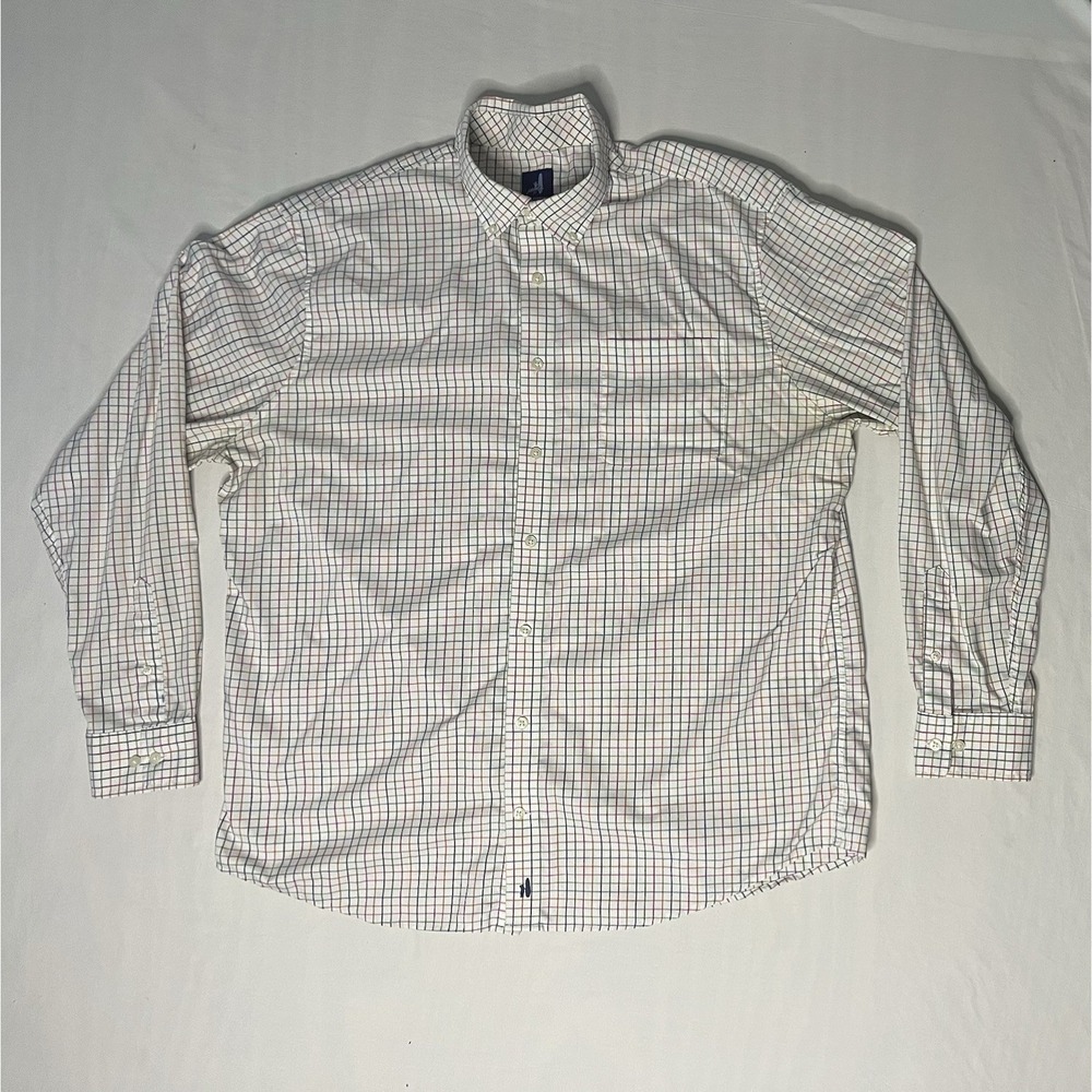 Johnnie O Hangin Out Oxford Dress Shirt Men's SZ XL Checks Long Sleeve Button Up